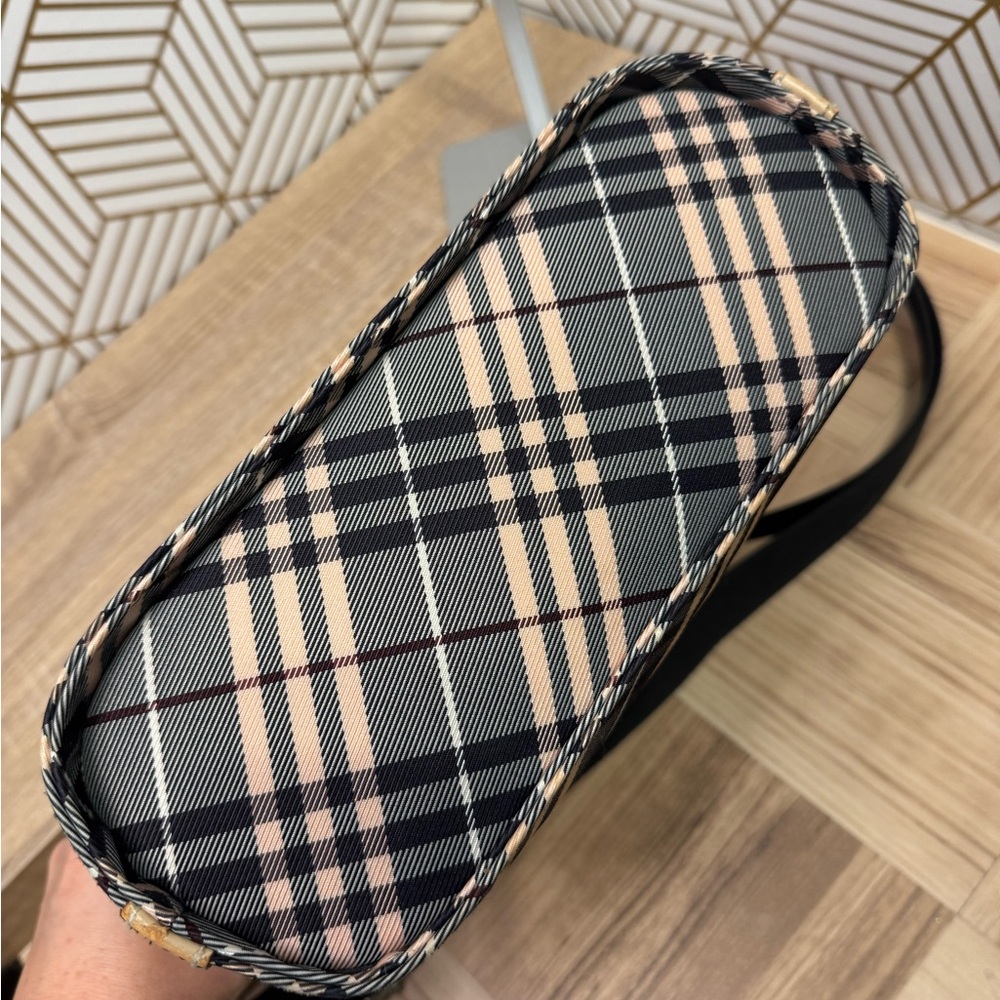 Burberry Blue Label Nova Check Nylon & Leather Shoulder Tote (Diagonal Plaid) - Picture 11 of 16